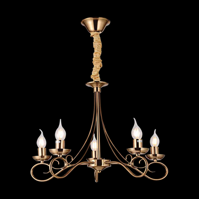 JS-SBL DF-09-071 Antique Brass Candle Arm Chandeliers