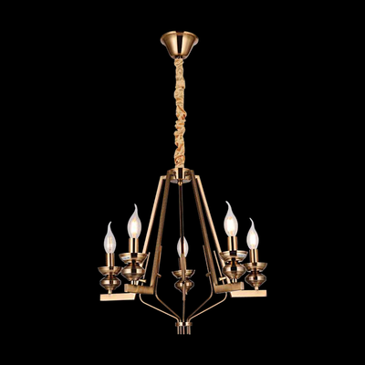 JS-SBL DF-09-072 Antique Brass Candle Arm Chandeliers