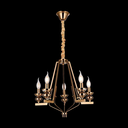 JS-SBL DF-09-072 Antique Brass Candle Arm Chandeliers