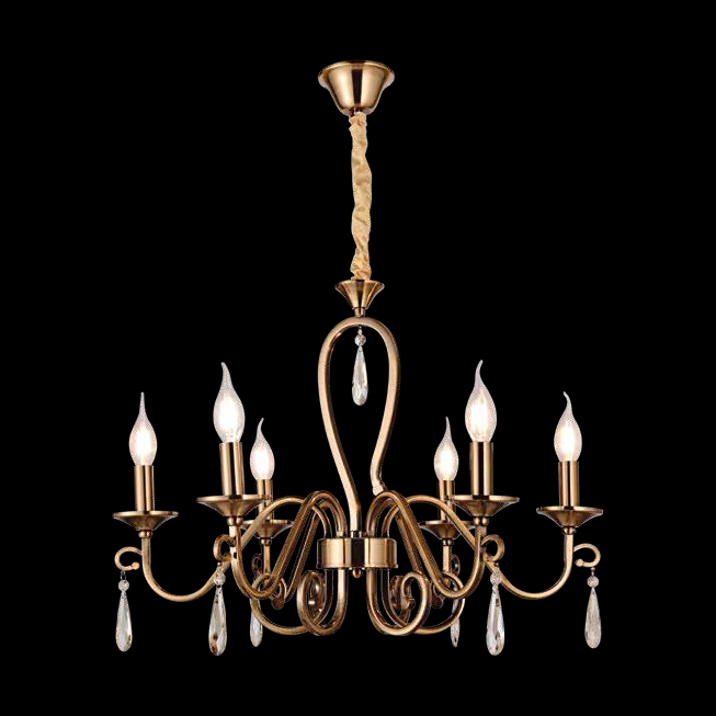 JS-SBL DF-09-076 Antique Brass Candle Arm Chandeliers