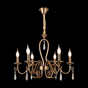 JS-SBL DF-09-076 Antique Brass Candle Arm Chandeliers