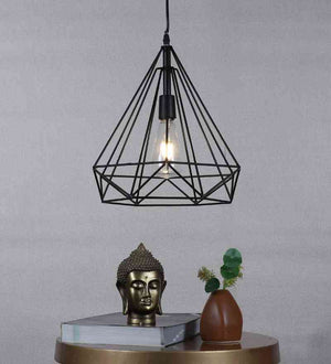 Gleonix Black Iron Hanging Light  | E27 holder | Included Bulb | Eliante by Jainsons Lights