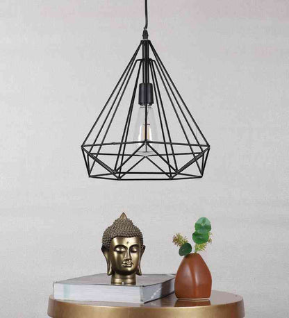 Gleonix Black Iron Hanging Light  | E27 holder | Included Bulb | Eliante by Jainsons Lights