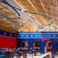 Turquoise Bead Wood & Glass Twist Chandelier – A Playful Statement for Hospitality Spaces