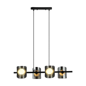 JS-SBL ER-07-261 Black & Smoke Rectangular Hanging Lights