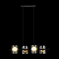 JS-SBL ER-07-262 Brass & Amber Rectangular Hanging Lights