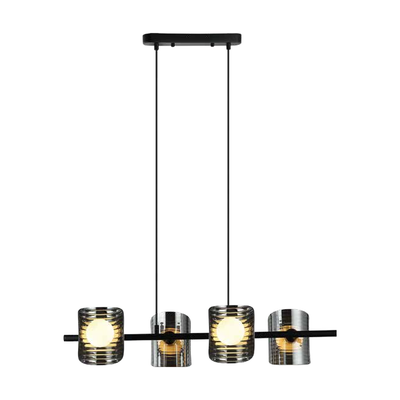 JS-SBL ER-07-262 Brass & Amber Rectangular Hanging Lights