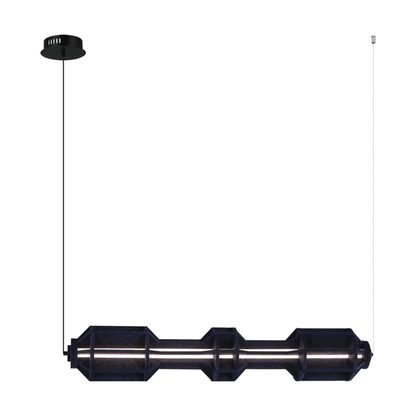 JS-SBL ER-10-298 Black & Blue Rectangular Hanging Lights