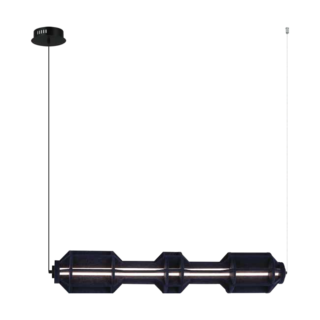 JS-SBL ER-10-299 Black & Grey Rectangular Hanging Lights