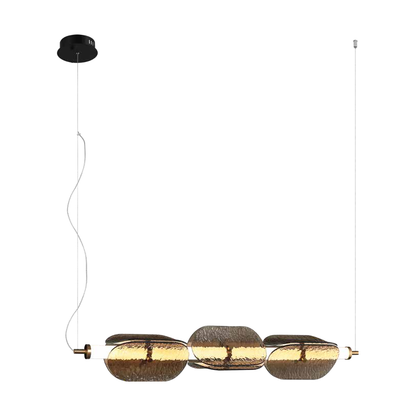 JS-SBL ER-10-304 Brass & Coffee Rectangular Hanging Lights