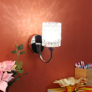 Silver Metal Wall Light - F-112-1W-LED - Included Bulb