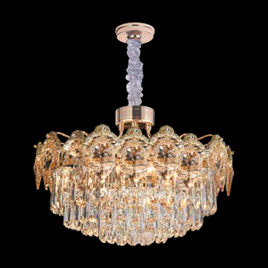 JS-SBL FL-10-004 Gold & Clear Crystal Chandeliers