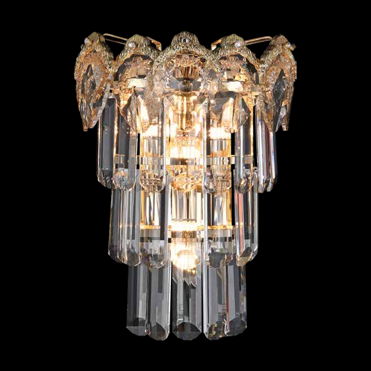 JS-SBL FL-10-005 Gold & Clear Crystal Wall Light