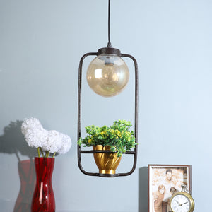Black Metal Hanging Light - FLOWER-HL - Included Bulb