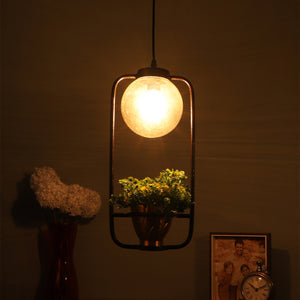 Black Metal Hanging Light - FLOWER-HL - Included Bulb