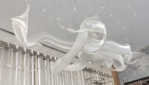 Flowing Ribbon Sculpture Chandelier – A Fluid Statement for Grand Lobbies