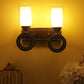 Wooden -Brown Metal Wall Light - GB-3-2W-MIX - Included Bulb