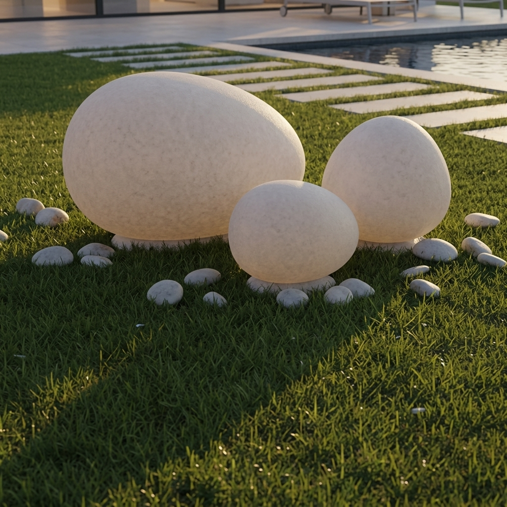 Eliante Garden Ball Light – Stone / Milky White, E27 (GEF-2040/1)