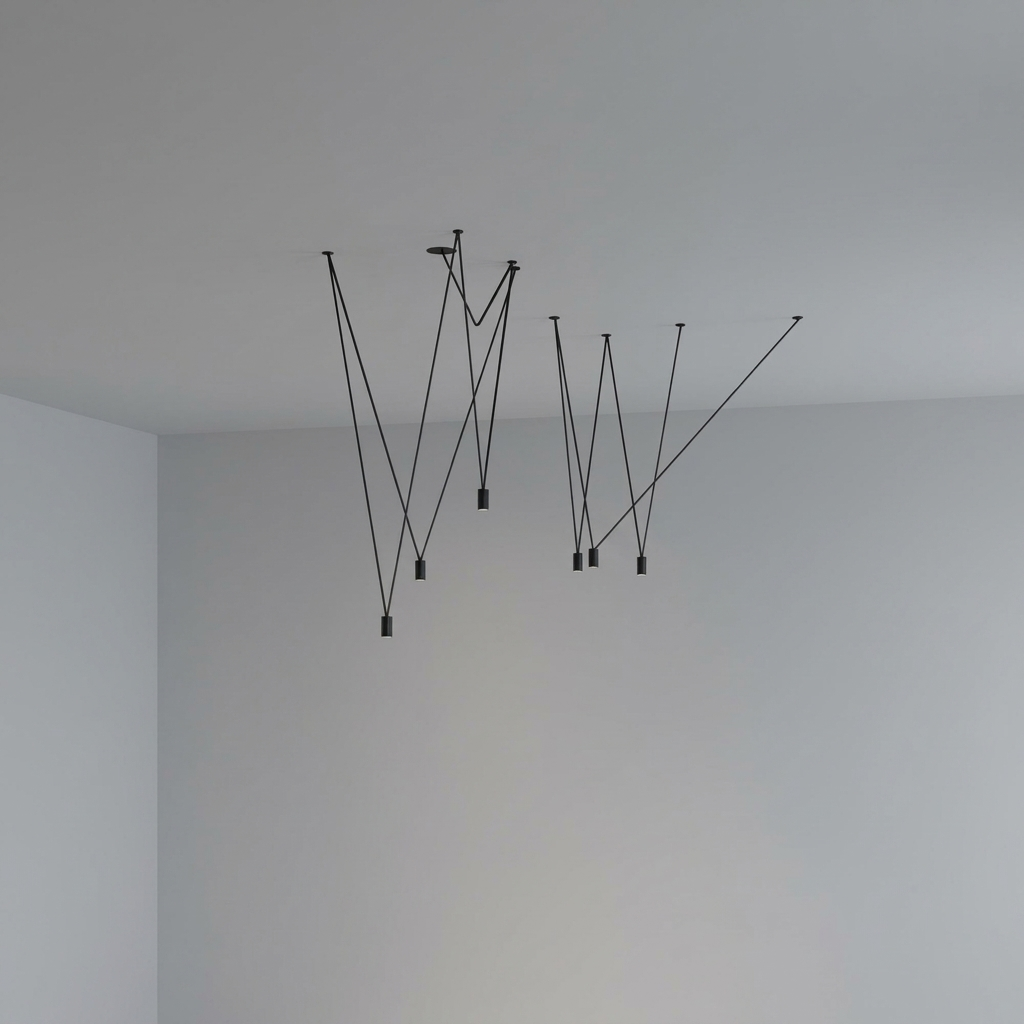 JS-GL_GHL-112_Wire pendant / accent_WH, Black (Antique Brass / Antique Copper - price on request)
