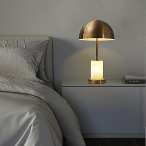 JS-GL-0002-TL - Antique Brass & White Metal & Onyx Marble Modern Wall Light