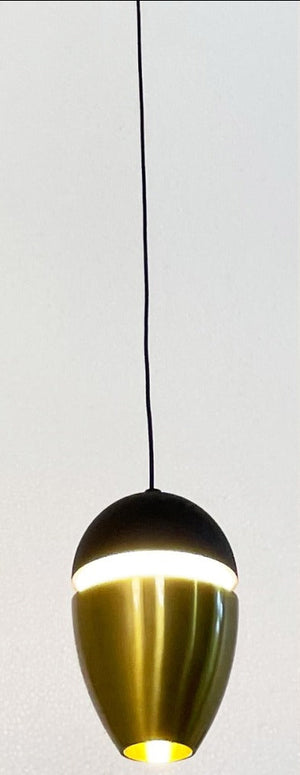 JS-GL-013-1 - Antique Brass & Black Metal & Acrylic Led Hanging Light