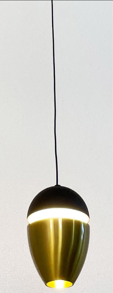 JS-GL-013-1 - Antique Brass & Black Metal & Acrylic Led Hanging Light