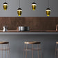JS-GL-013-1 - Antique Brass & Black Metal & Acrylic Led Hanging Light