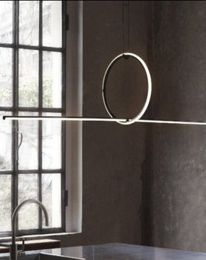 JS-GL-1008-1 - BLACK METAL & ACRYLIC Modern Hanging Light