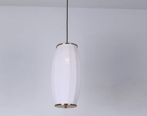 JS-GL-10087-1 - Antique Brass Metal & Fabric Cloth Shade Hanging Light