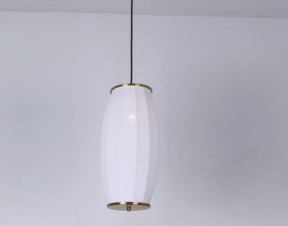 JS-GL-10087-1 - Antique Brass Metal & Fabric Cloth Shade Hanging Light