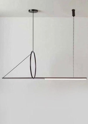 JS-GL-103-1200 - BLACK METAL & ACRYLIC Office Hanging Light