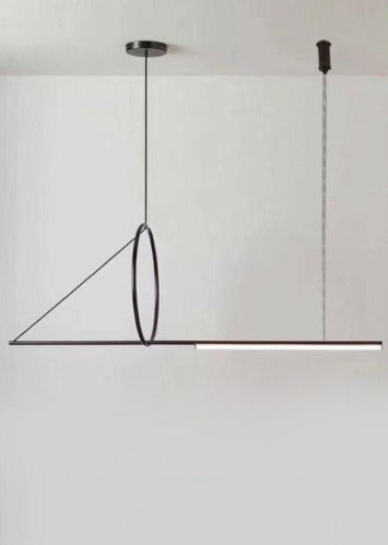 JS-GL-103-1200 - BLACK METAL & ACRYLIC Office Hanging Light