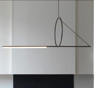 JS-GL-103-1200 - BLACK METAL & ACRYLIC Office Hanging Light