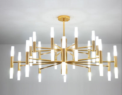 JS-GL-1030-40 - Gold Metal & Acrylic Led Chandelier