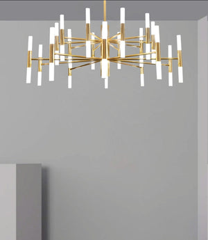 JS-GL-1030-40 - Gold Metal & Acrylic Led Chandelier