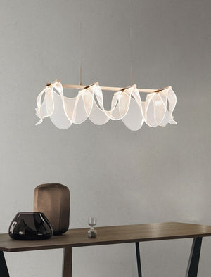 JS-GL-1059-8 - French Gold Metal & Acrylic Led Chandelier