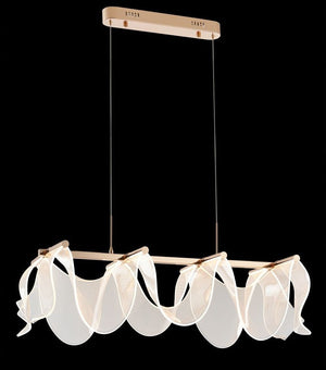 JS-GL-1059-8 - French Gold Metal & Acrylic Led Chandelier