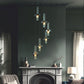 JS-GL-10709-6 - Black Metal & Glass Led Hanging Light