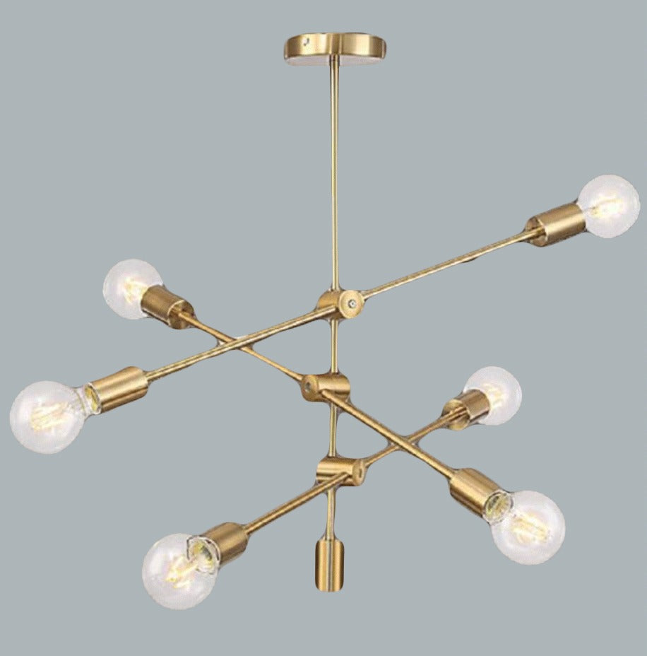 JS-GL-1081-6H - ANTIQUE BRASS METAL Modern Hanging Light