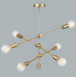 JS-GL-1081-6H - ANTIQUE BRASS METAL Modern Hanging Light
