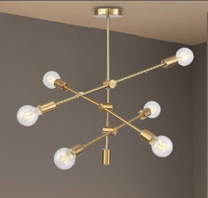 JS-GL-1081-6H - ANTIQUE BRASS METAL Modern Hanging Light