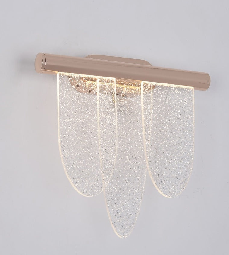 JS-GL-1086-300 - French Gold Metal & Glass Led Wall Light