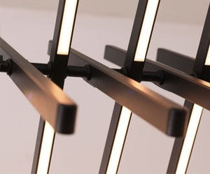 JS-GL-1163-1500 - Black Metal & Acrylic Rectangular Hanging Light