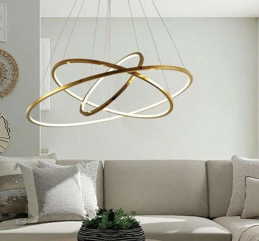 JS-GL-1163-3 GD - ANTIQUE BRASS METAL & ACRYLIC Cluster Hanging Light