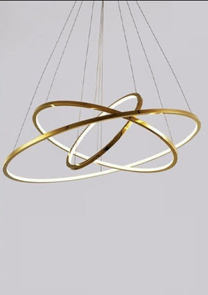 JS-GL-1163-3 GD - ANTIQUE BRASS METAL & ACRYLIC Cluster Hanging Light