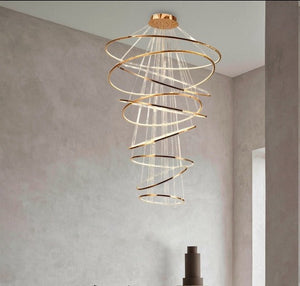 JS-GL-1163-9CP - COPPER METAL & ACRYLIC Cluster Hanging Light