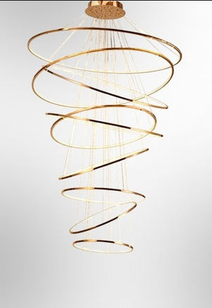 JS-GL-1163-9CP - COPPER METAL & ACRYLIC Cluster Hanging Light