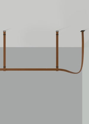 JS-GL-1200-LB - BROWN METAL & LEATHER BELT & ACRYLIC Cluster Hanging Light