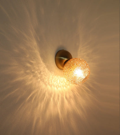 JS-GL-1254-1 - Antique Brass Metal & Glass Modern Wall Light