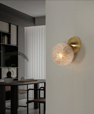 JS-GL-1254-1 - Antique Brass Metal & Glass Modern Wall Light